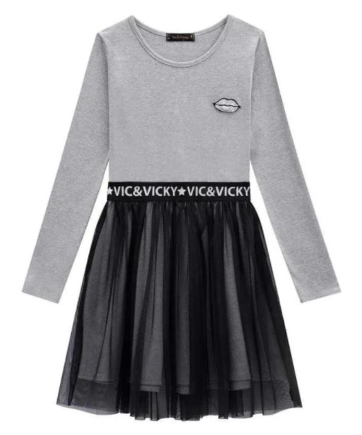 40564 vestido manga longa saia tule-1