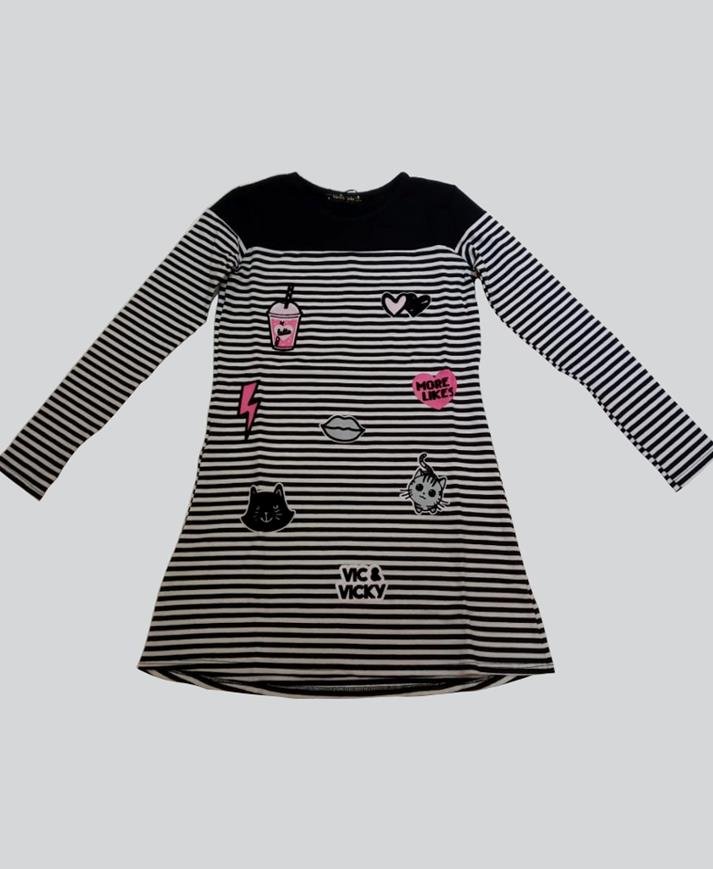 40565 vestido manga longa mescla