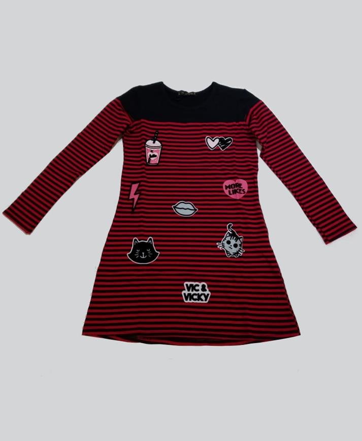 40565 vestido manga longa vermelho